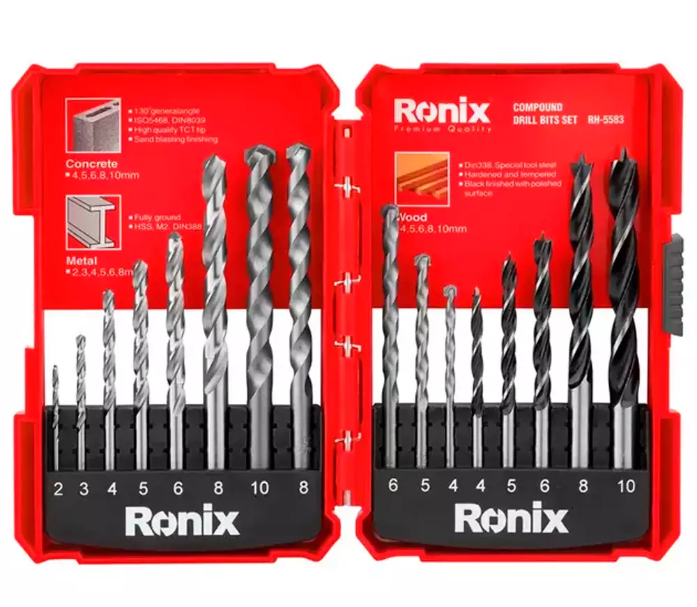 Set universal de burghiuri RONIX RH-5583 2-10mm HSS