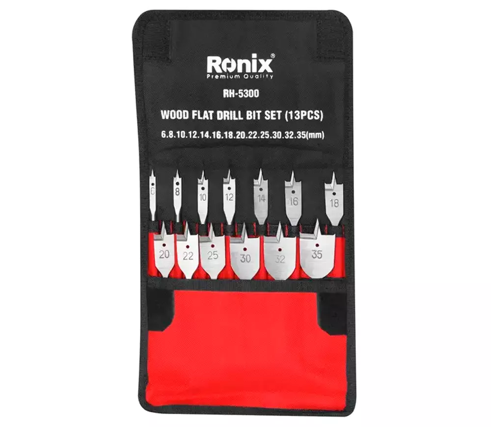 Set de burghie plate RONIX RH-5300 6-35mm Oțel