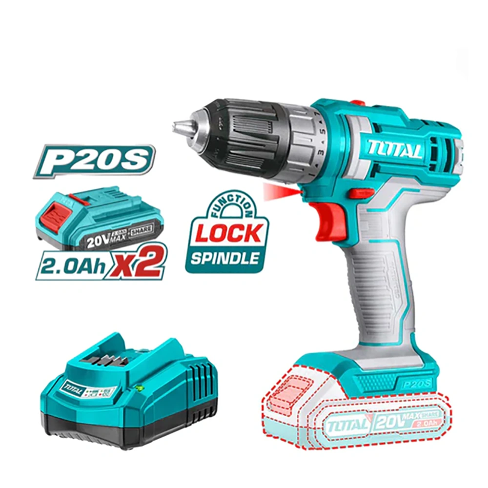 Masina de gaurit si insurubat cu acumulator 20V 2Ah Total TDLI200528