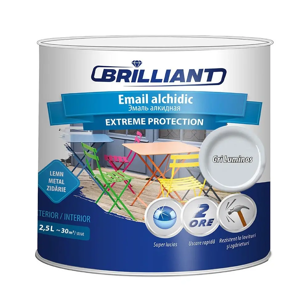 Email alchidic Brilliant Extreme gri luminos 2.5L