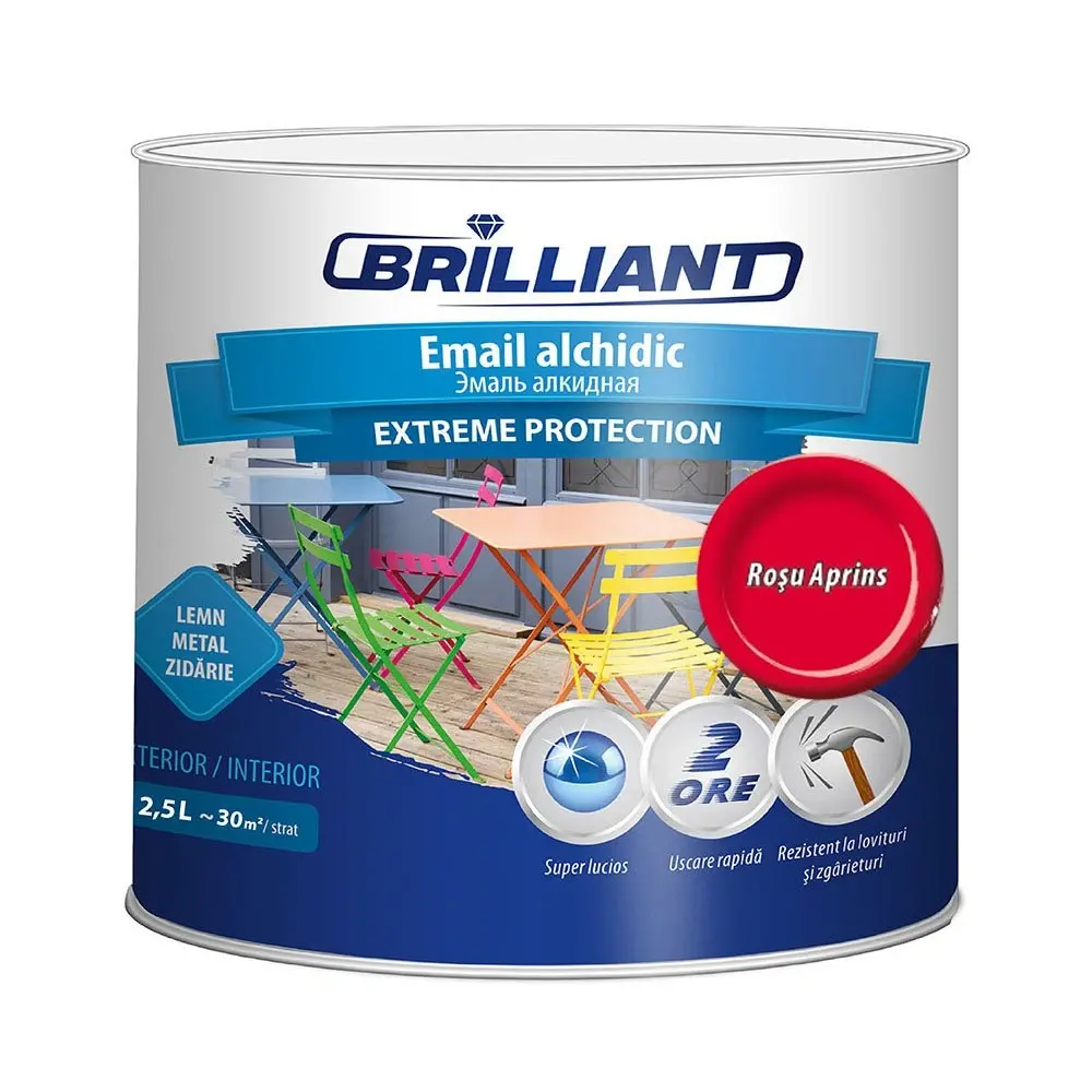 Email alchidic Brilliant Extreme rosu-aprins 2.5L
