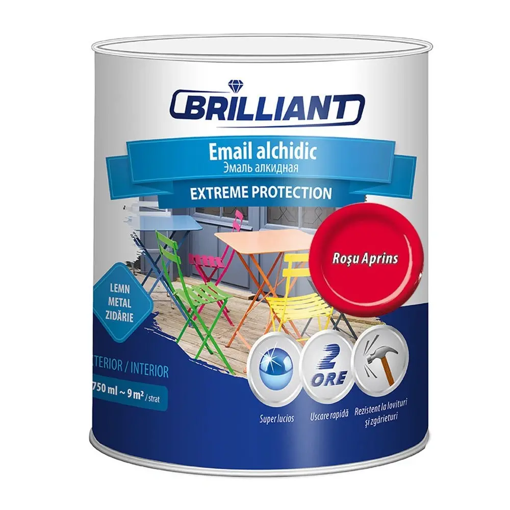Email alchidic Brilliant Extreme rosu-aprins 0.75L