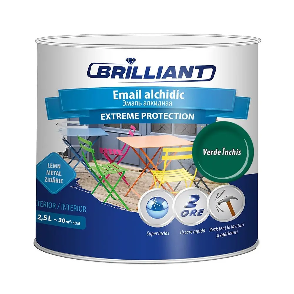 Email alchidic Brilliant Extreme verde-inchis 2.5L