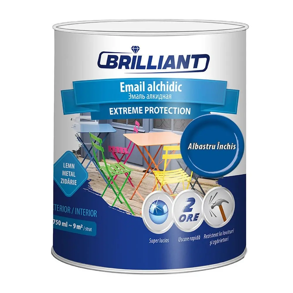 Email alchidic Brilliant Extreme albastru inchis 0.75L