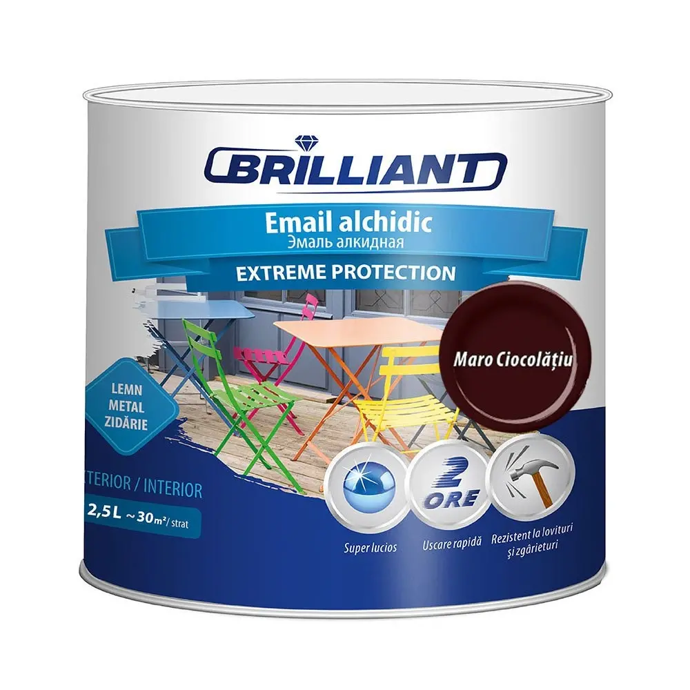 Email alchidic Brilliant Extreme maro-ciocolatiu 2.5L