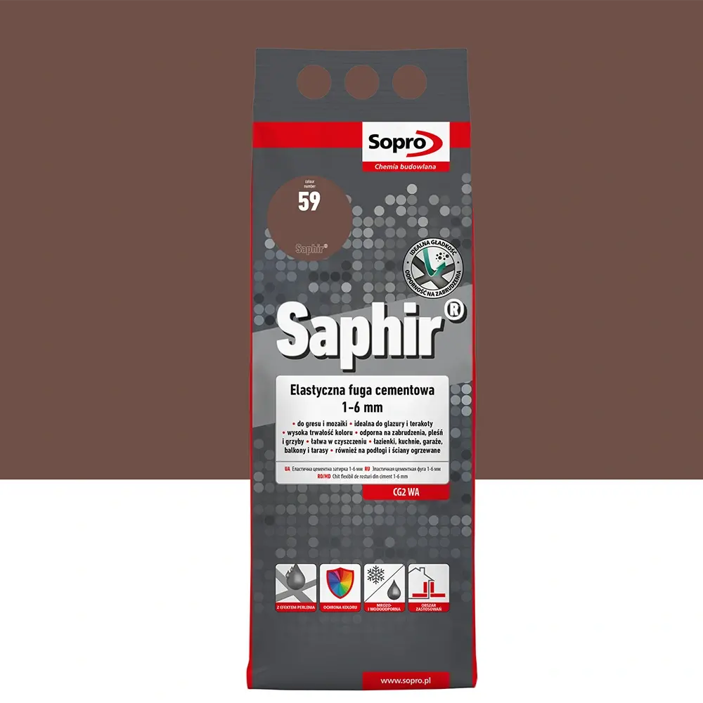 Chit de rosturi gresie si faianta SOPRO Saphir Alubag 9521 maro 52, 2kg