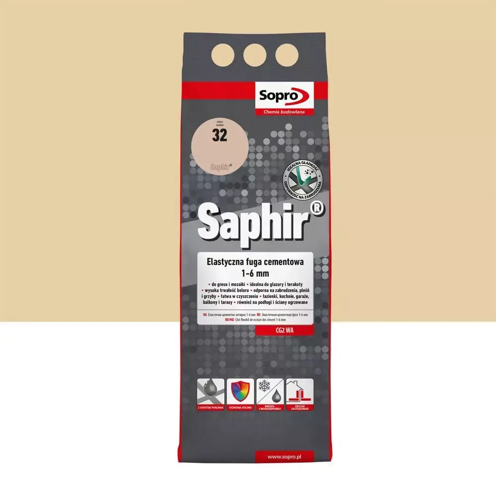Chit de rosturi gresie si faianta SOPRO Saphir Alubag 9517 bej 32, 2kg