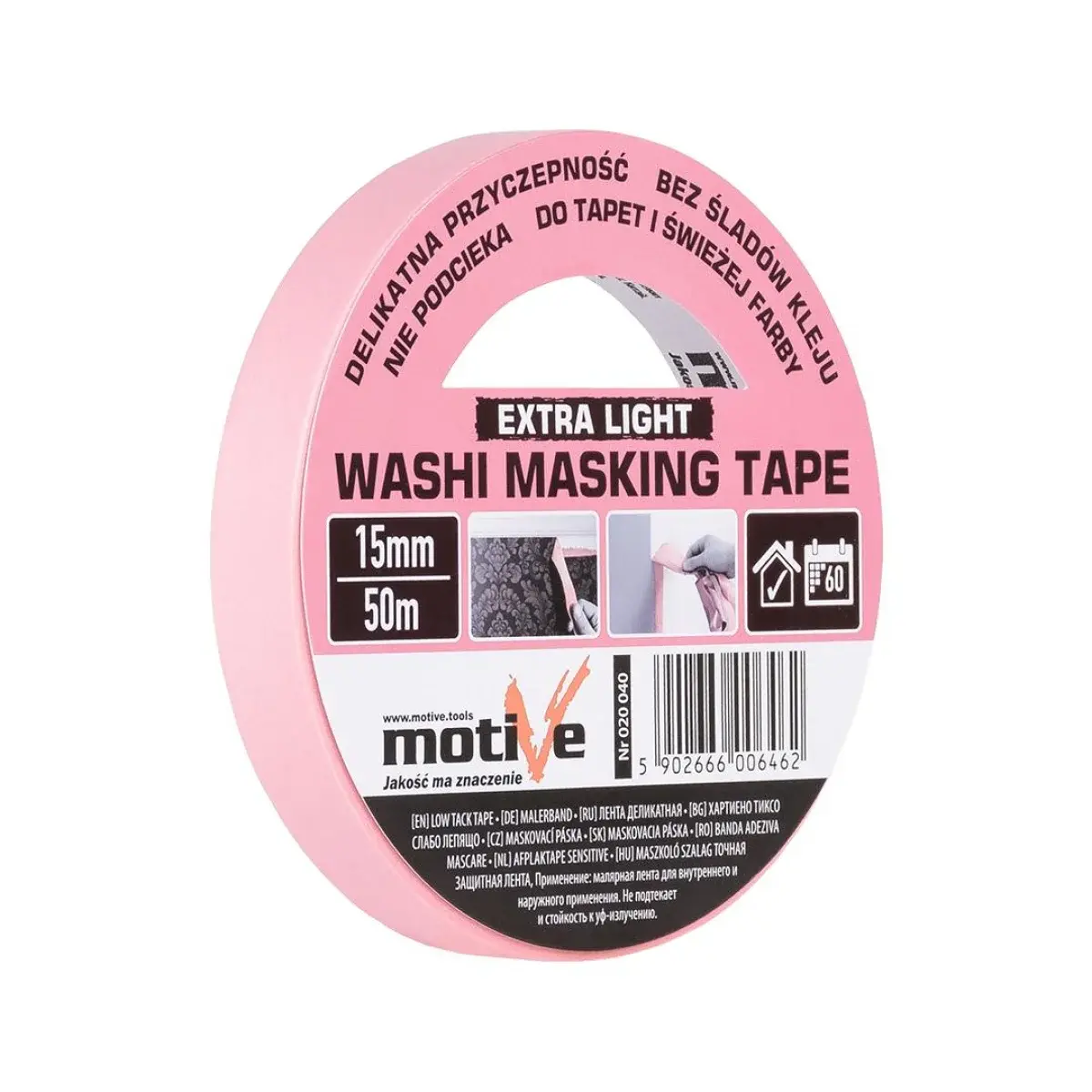Banda de mascare WASHI EXTRA LIGHT 25mm/50m MOTIVE
