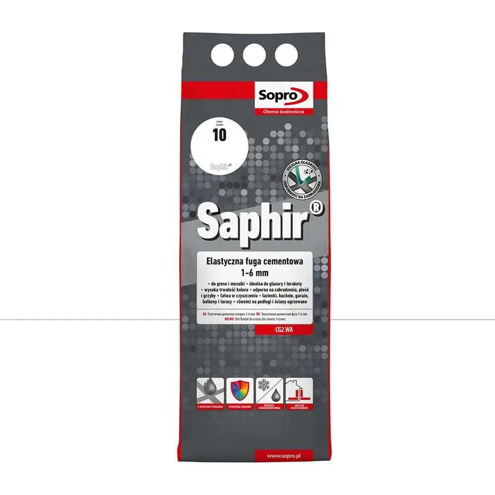 Chit de rosturi gresie si faianta SOPRO Saphir Alubag 9500 alb 10, 2kg