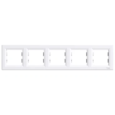 Ramă cu 5 locuri Schneider-Electric EPH5800521 asfora alb orizontală