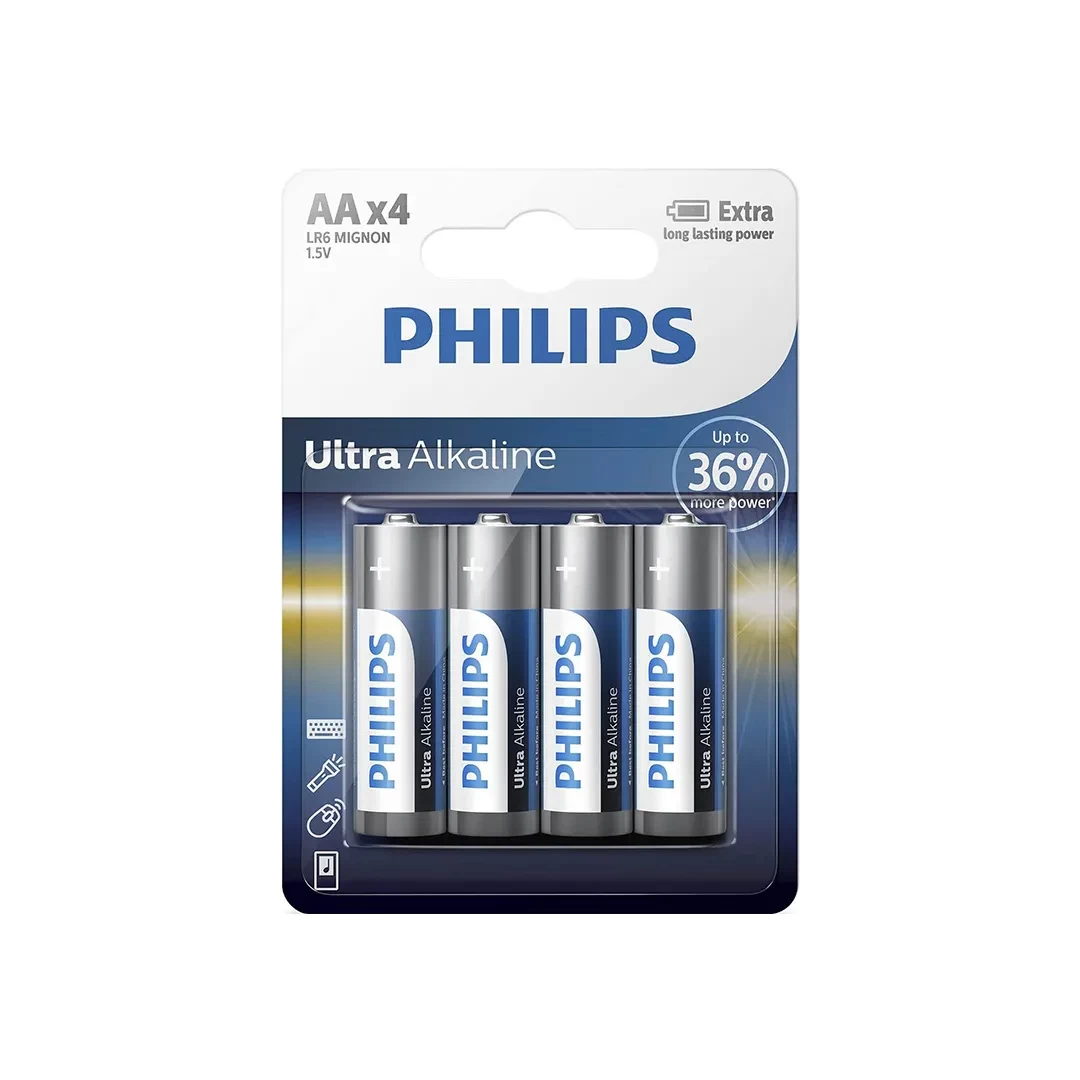 Pile electrice 4 buc Philips ULTRA ALKALINE 1.5 V AA