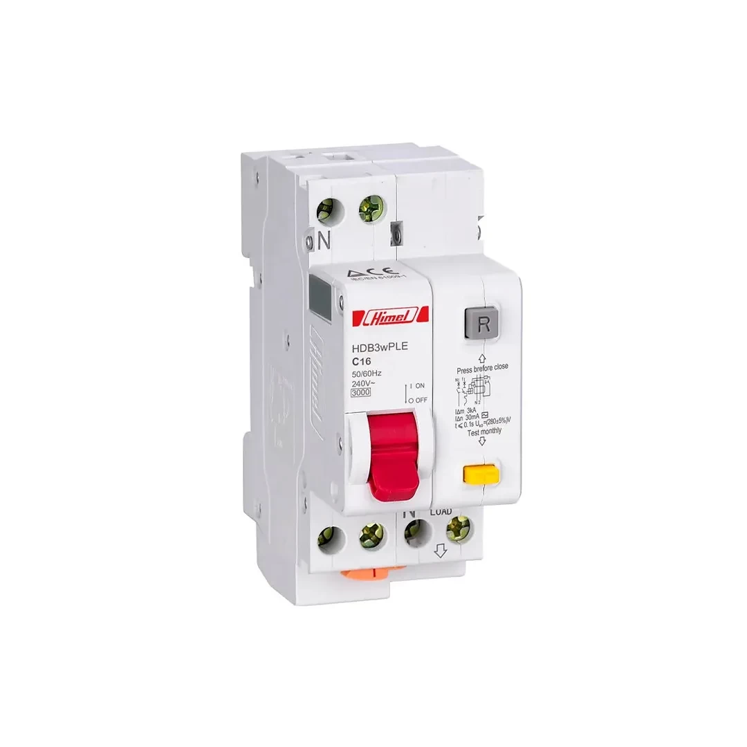 Întreruptor automat diferențial Himel HDB3WPLE C 30 mA 16 A 1P+N 240 V