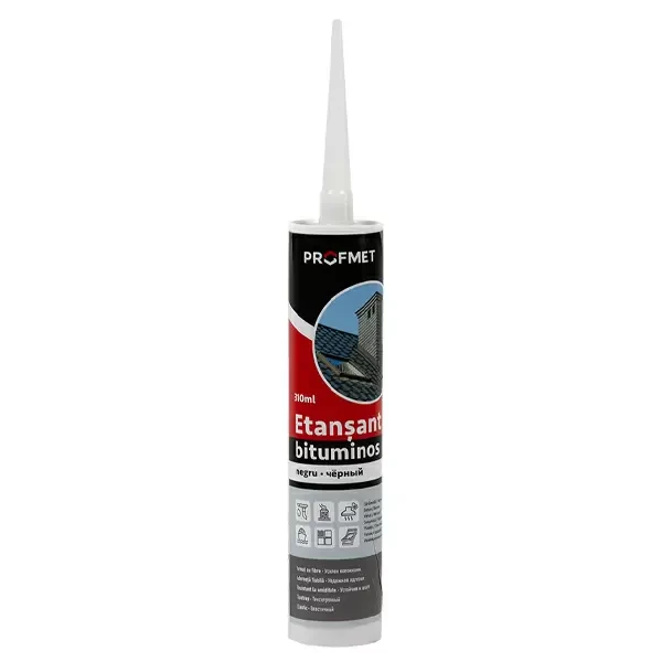 Etansant bituminos cu fibre 310ml, negru Profmet