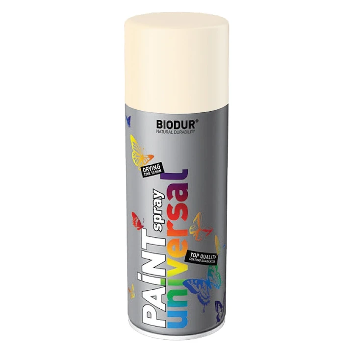 Spray vopsea "Biodur" acrilica 9010 alb lucios 500ml