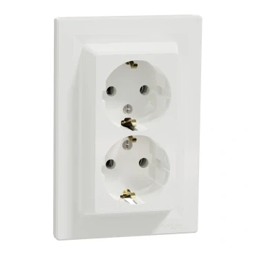 Priză dublă Schneider-Electric asfora 16 A 250 V alb 2P+E