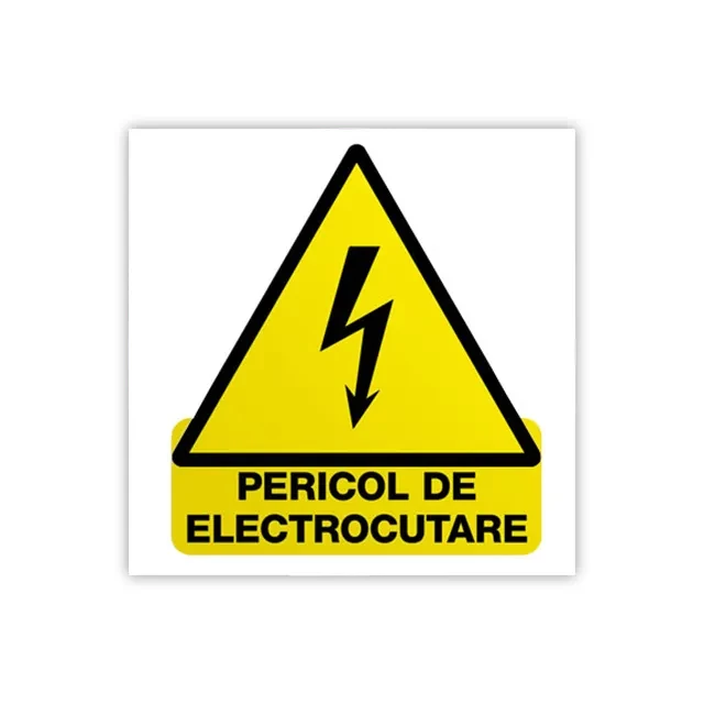 Autocolant PERICOL DE ELECTROCUTARE 96 x 110 mm Galben/Negru