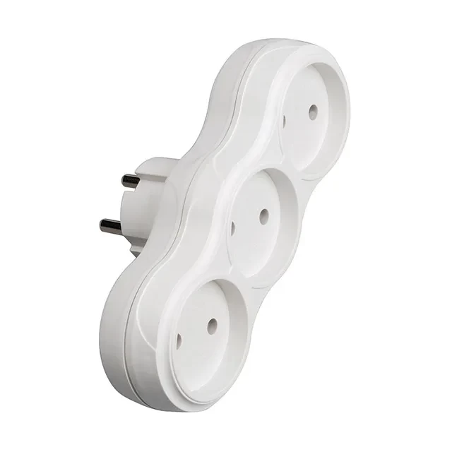 Priză cu 3 locuri Horoz 16 A 250 V Alb