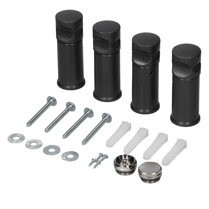 Surub fixarepentru radiator baie 4X SET negru
