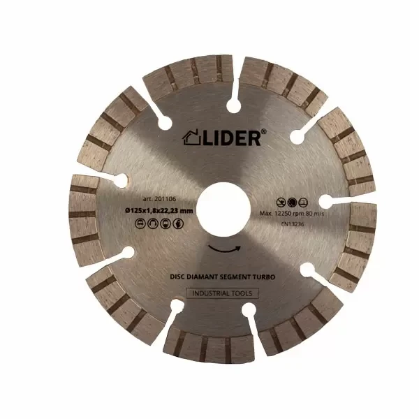Disc diamantat_segment turbo_230x2,4x22,23mm_Industrial tools LIDER