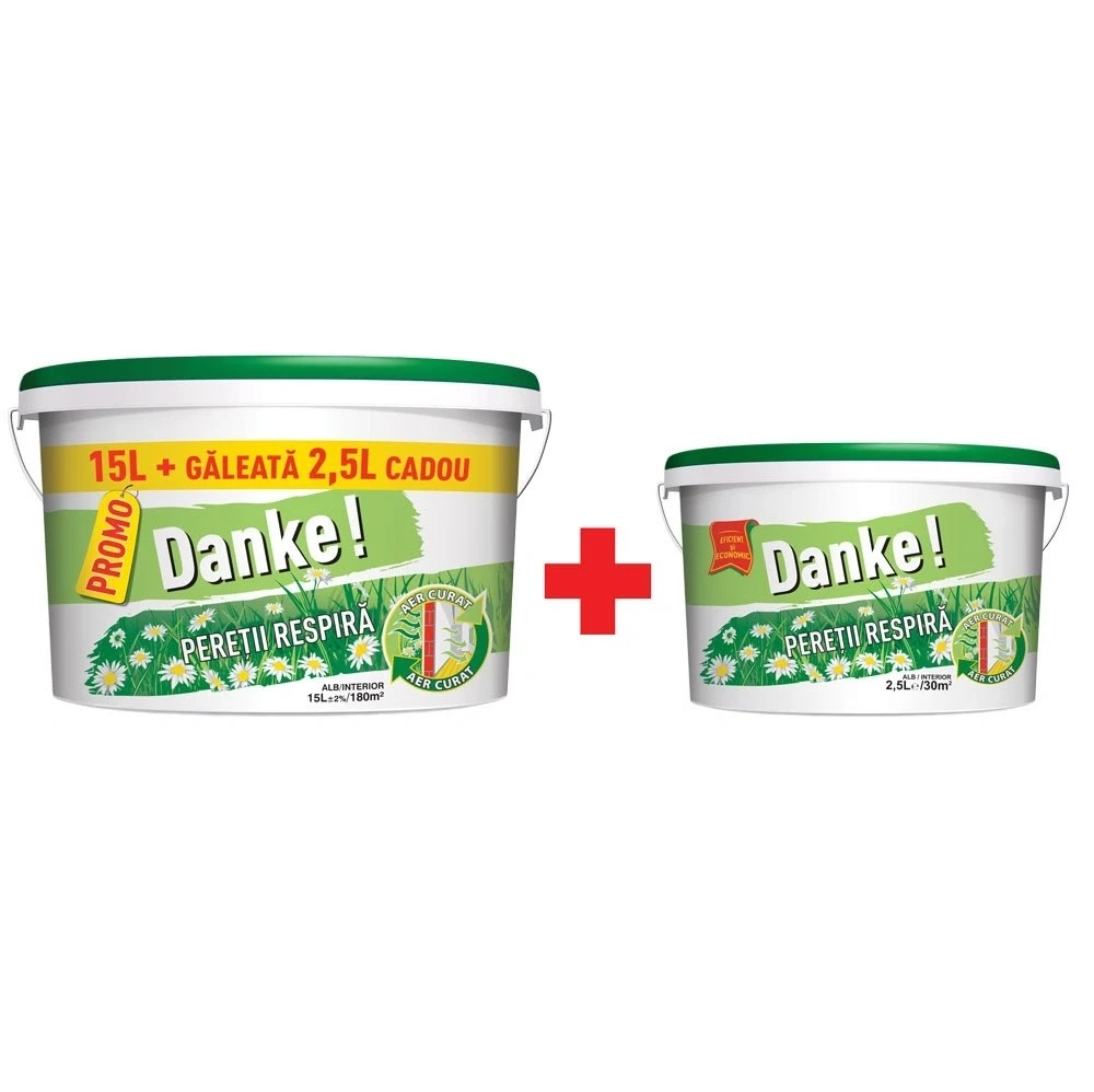 DANKE PERETII RESPIRA,  15L interior+  2,5L, vopsea lavabila