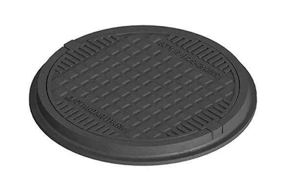 Capac compozit rotund A1t pietonal negru /30297-10