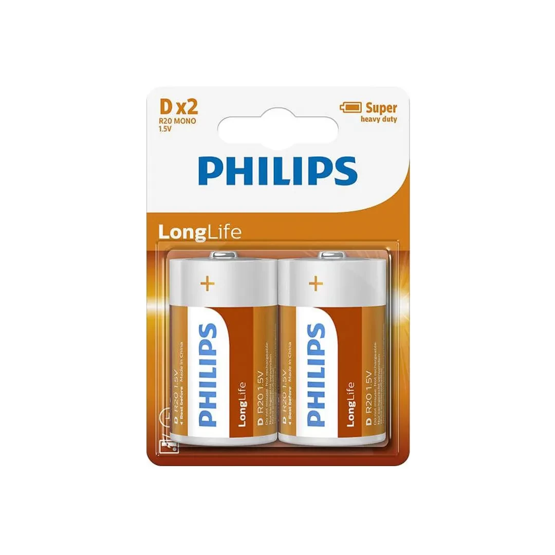 Pile electrice Philips R20/ D LONGLIFE 1.5 V