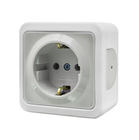 Priza aplicata cu imp. IP22 sur/alb NE-AD