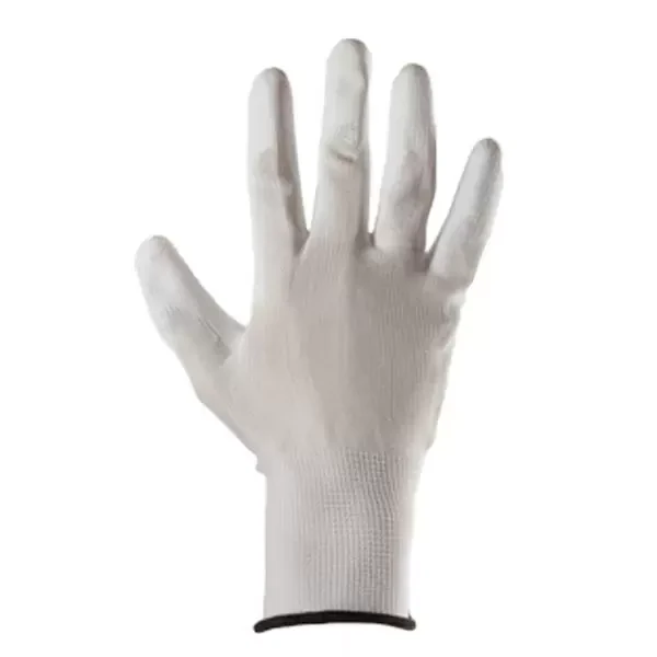 Manusi antistatice, impregnate partial cu poliuretan, manseta elastica, albe 8" Profmet