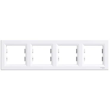 Ramă cu 4 locuri Schneider-Electric EPH5800421 asfora alb orizontală