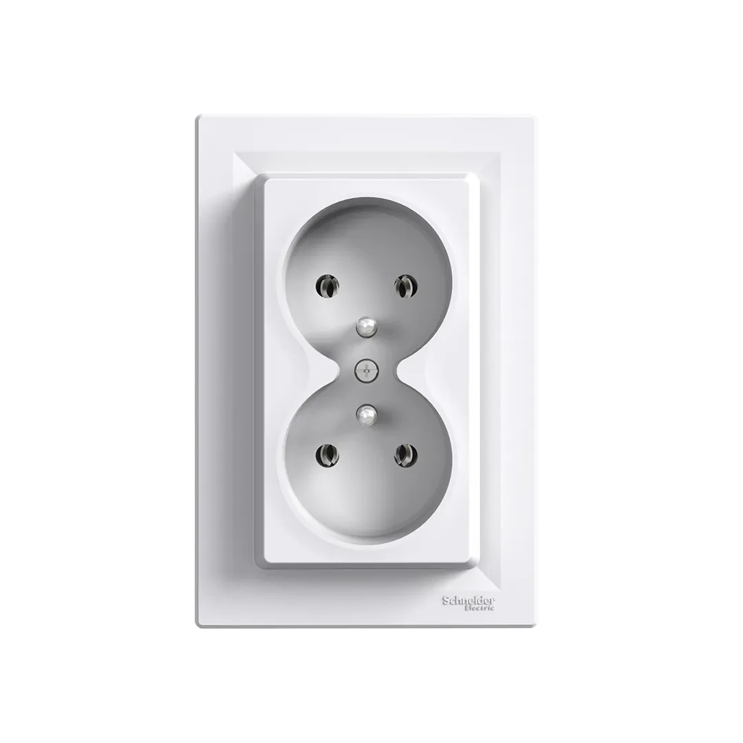 Priză dublă Schneider-Electric asfora 16 A 250 V alb 2P