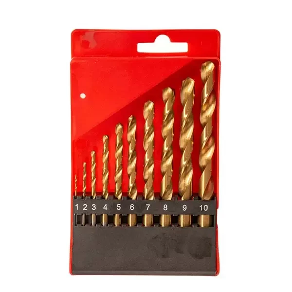 Set burghiu 10buc pentru metal 1-10mm HSS Tin Profmet