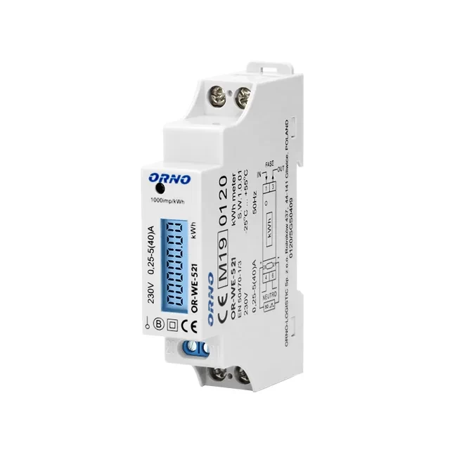 Contor electric ORNO ORWE521 monofazat 0.25-5/40 A 230 - 240 V IP51