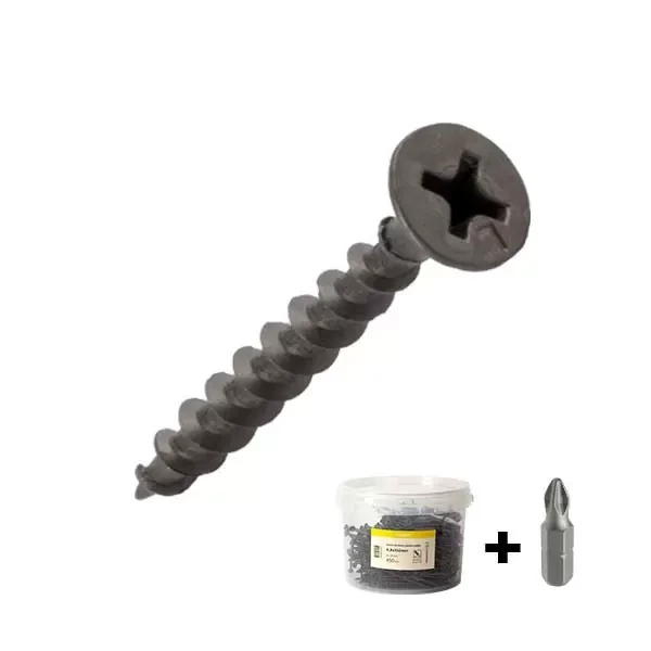 Surub 3,5x35 pe lemn pentru rigips cu bit PH2/25 in caldare "LIDER"