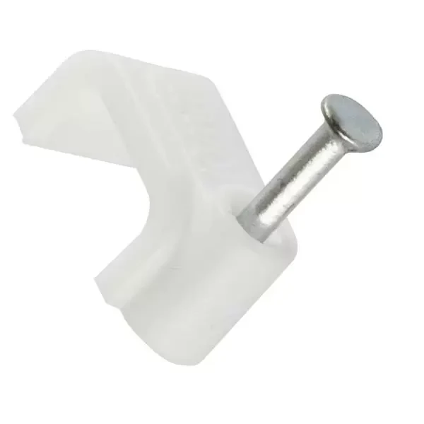 Clipse 12х5mm dreptunghiulare, p/u cabluri, albe_50 buc.