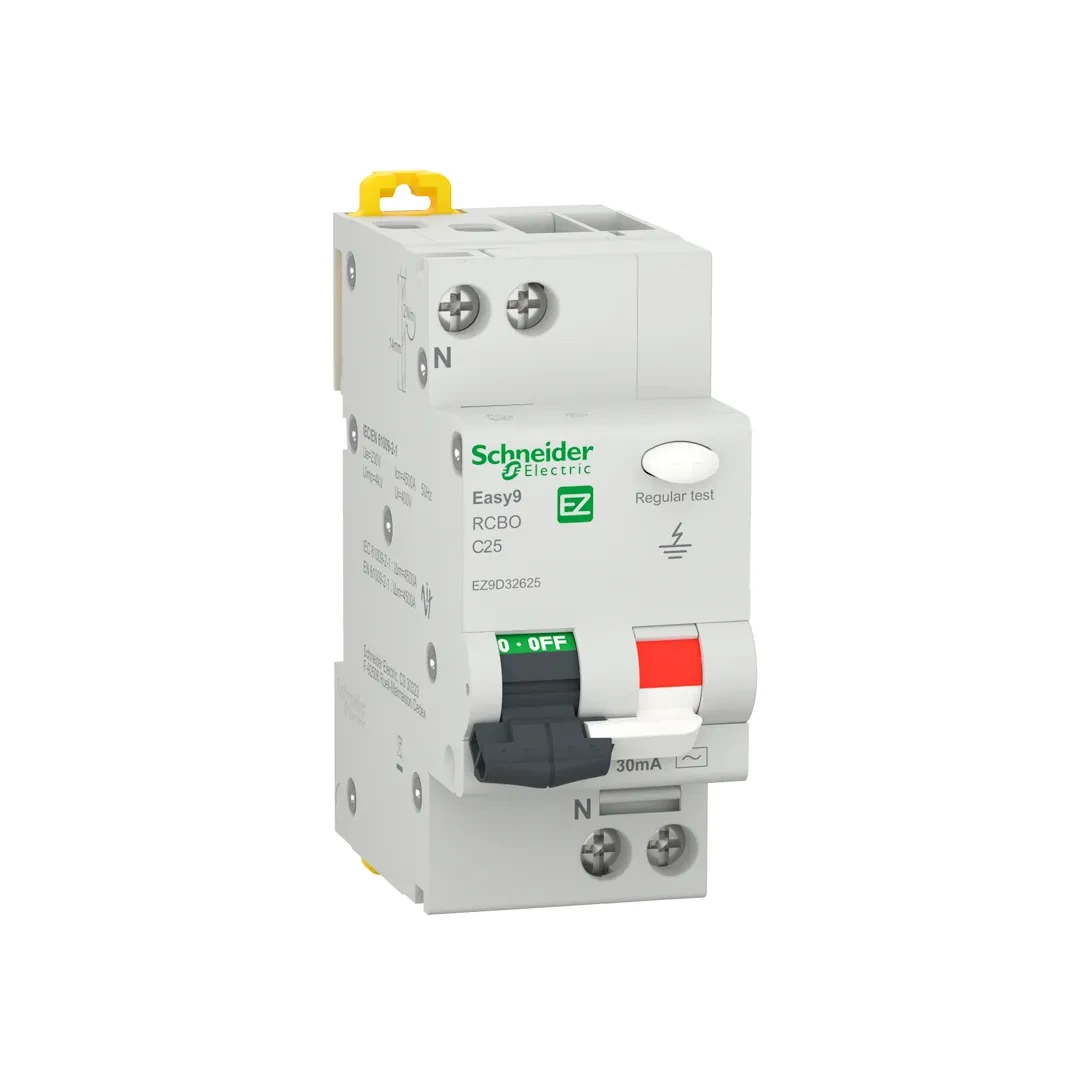 Întreruptor automat diferențial Schneider-Electric EZ9D32625 C 30 mA 25 A 1P+N 230 V