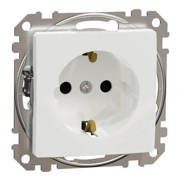 Priza ordinara 2P+E cu obt,alb SDD111021 Sedna Noua