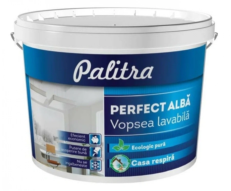 Vopsea acrilica "Palitra" p/u pereti si tavane 1.3 kg