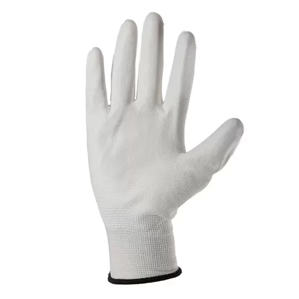 Manusi antistatice, impregnate partial cu poliuretan, manseta elastica, albe 10" Profmet