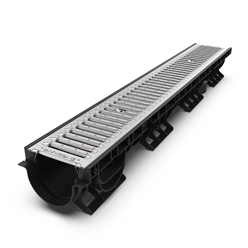 KIT 004 CPE RigolaPP DN100H120 cu gratar OZ A15 pentru zone pietonale