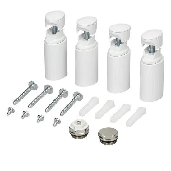 Surub fixarepentru radiator baie 4X SET alb