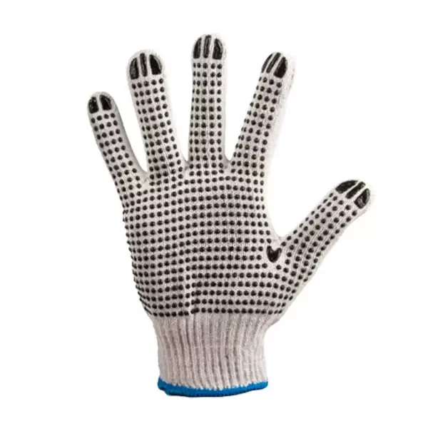 Mănuși din bumbac și poliester albe cu puncte negre din PVC 8"(M) Profmet