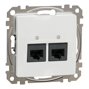 Priza dubla RJ45 alb Cat5E SDD111452 Sedna Noua