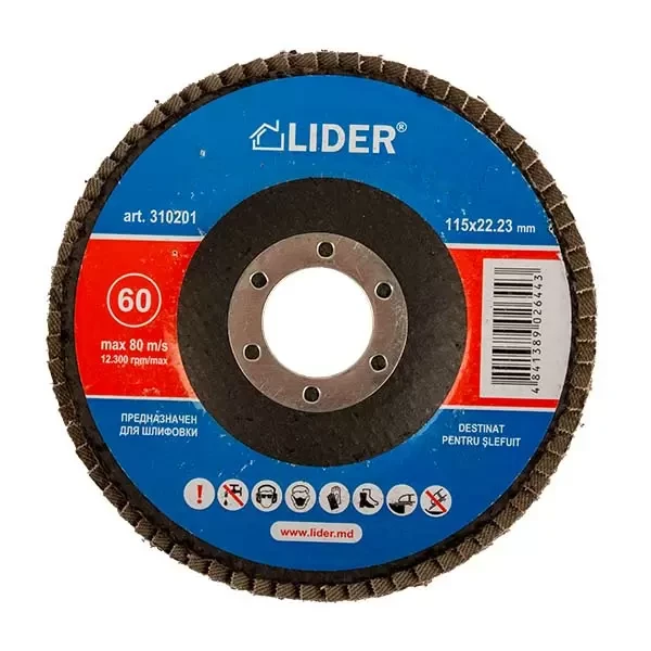 Disc p/u slefuit lamelar_115x22,23mm_P120 drept cu oxid de aluminiu T27