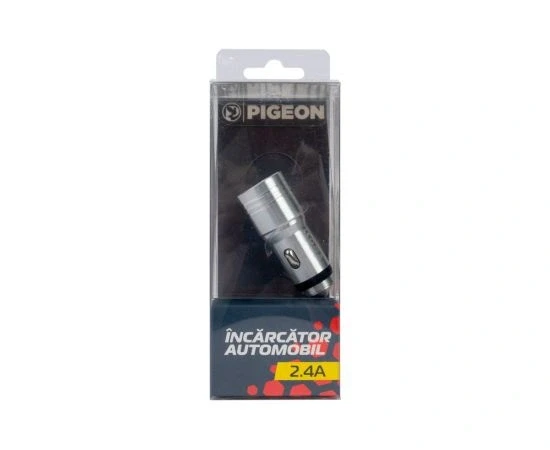 Charger-bricheta auto U-04 2USB metal Pigeon