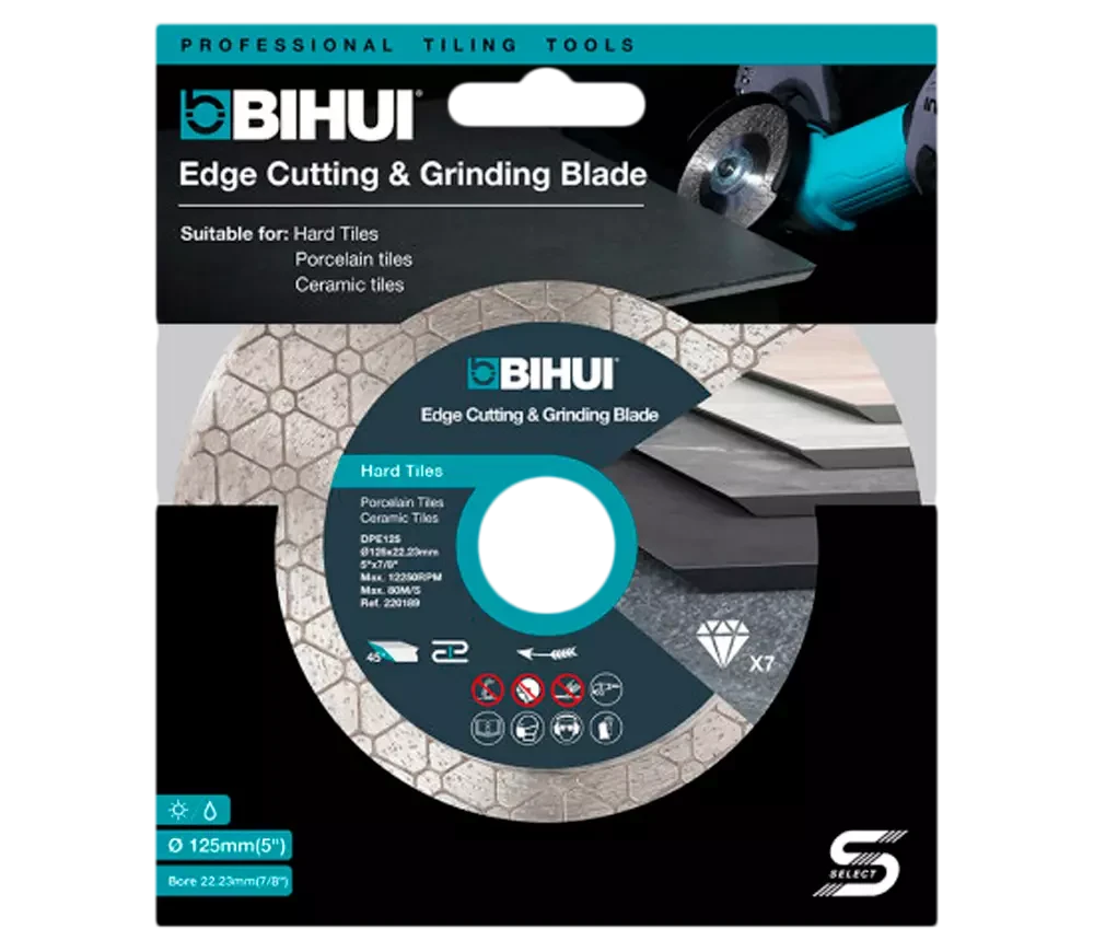 Disc de tăiat și șlefuit cu diamant SUPER PREMIUM BIHUI DPE125 125mm turbo