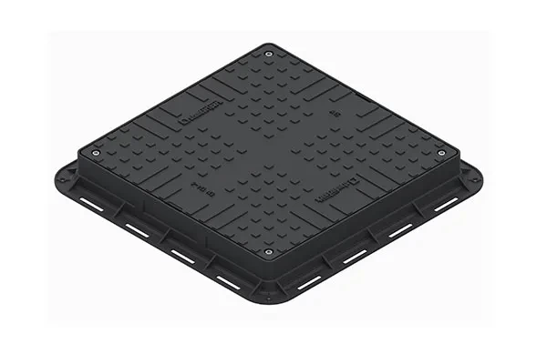 Capac patrat cu 4 lacate A15 700x700x80 negru /35487-20
