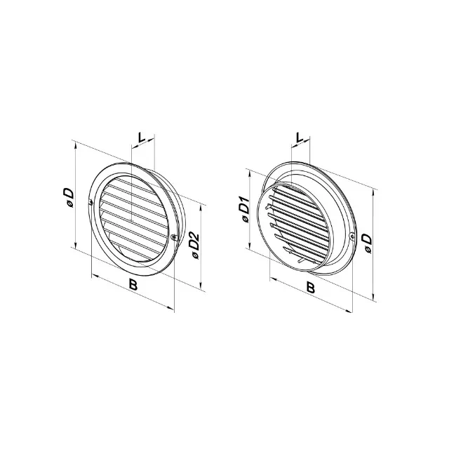 Grilaj de ventilare cu sită Ventika MW100 KO 100 mm plastic alb