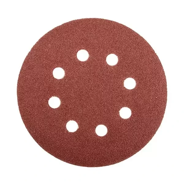 Disc hartie abraziva 125mm P150 cu fixare cu gauri, maro