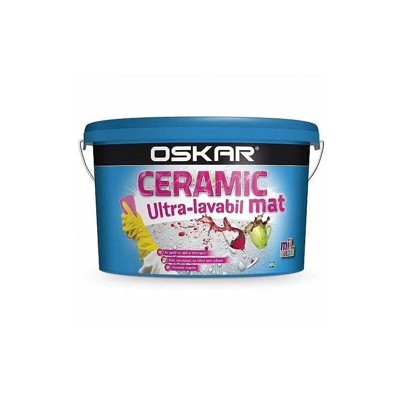 OSKAR Ceramic Ultralavabil Int Alb, MAT, 2,5L, vopsea lavabila
