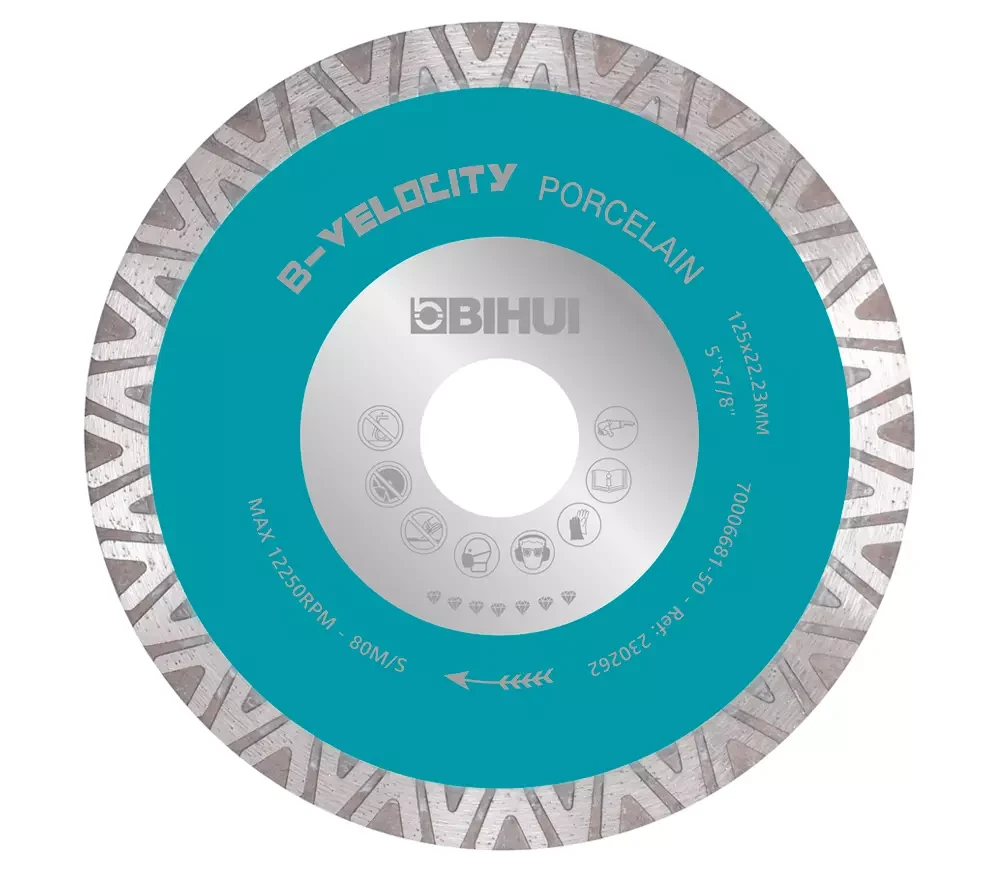 Disc de tăiat cu diamant BIHUI DCDV125 125mm Turbo Ceramică/Porțelan/Marmură
